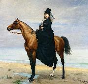 unknow artist, Equestrian Portrait of Mademoiselle Croizette